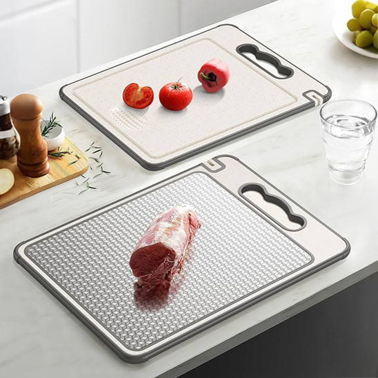 Planche a découper inox double face